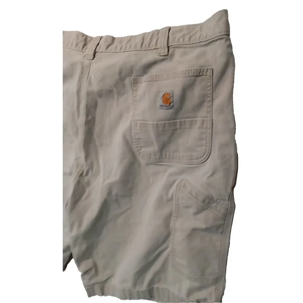 Carhartt Shorts Mens 46 Khaki Carpenter Workwear Relaxed Fit